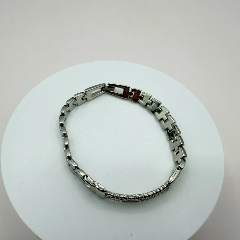 Vintage 90s Silver Tone Breil Edit Bracelet Boho Women's Classic Fashion Jewelry